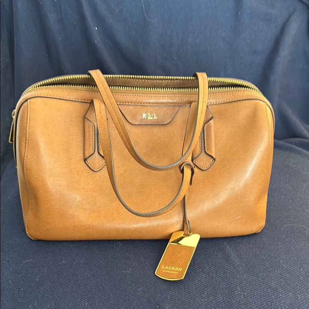 RLL Tan Leather Satchel